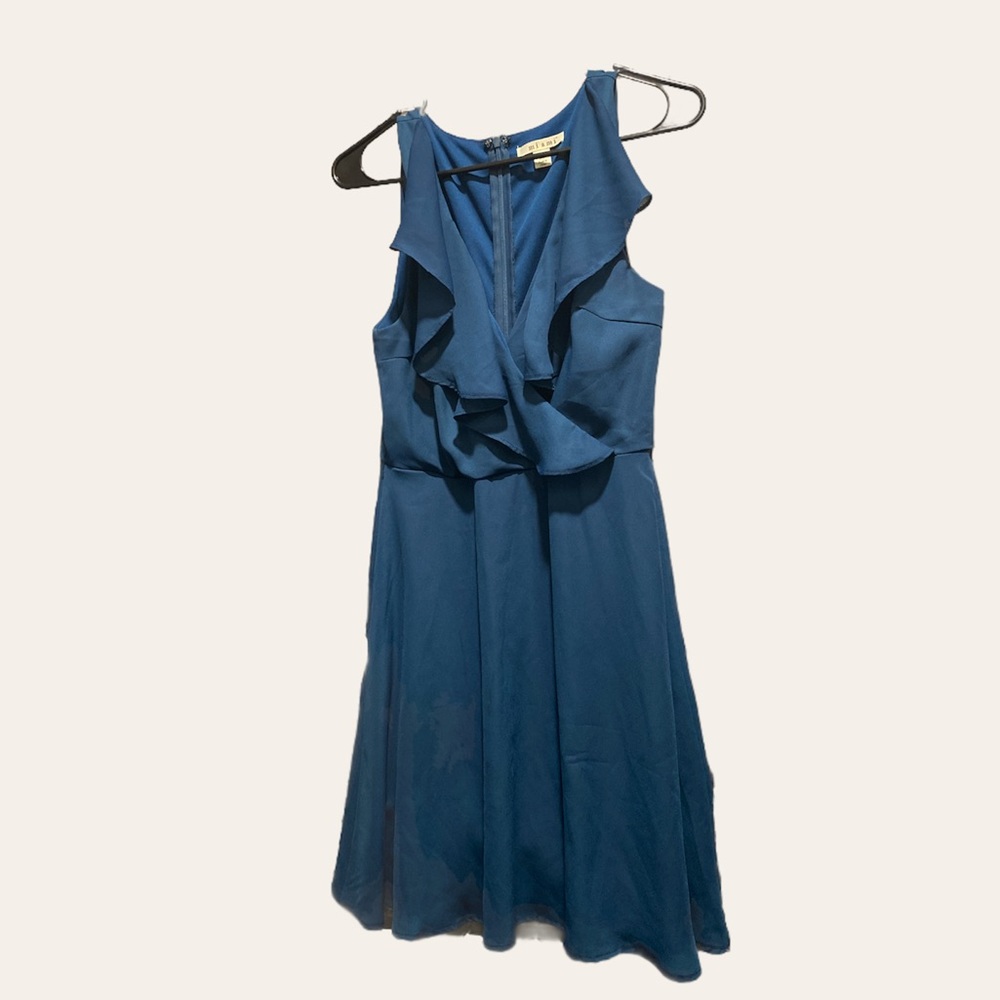 Ruffle v neck skater dress